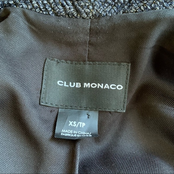 Club Monaco Tweed Asymmetrical Moto Blazer - Picture 9 of 12